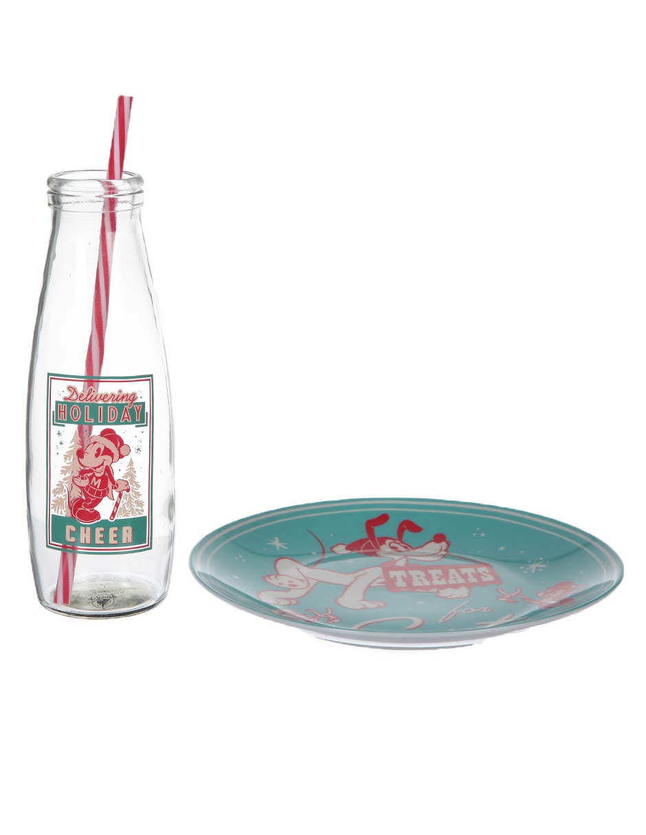 Set platos y vasos de vidrio 16