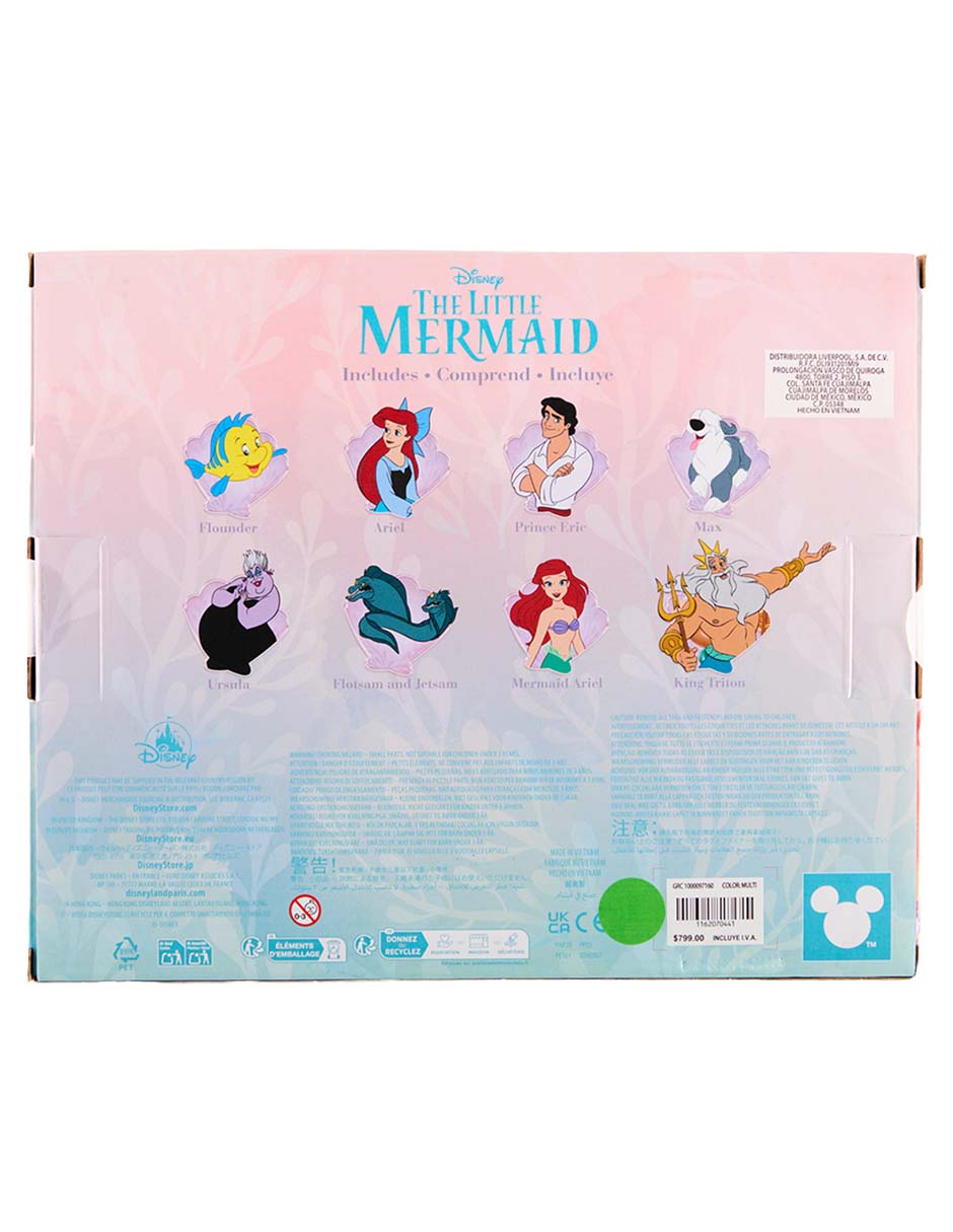 Set figuras The Little Mermaid Flounder, Ariel, Eric, Max, Ursula, Flotsam, Jetsam, Ariel sirenita, Rey Triton