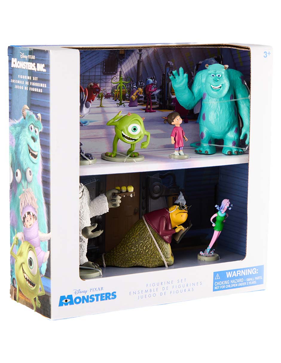 Set figuras Disney Pixar Randall Boggs, Mike Wazowski, Sulley, Boo, Yeti, Roz y Celia Mae Monsters