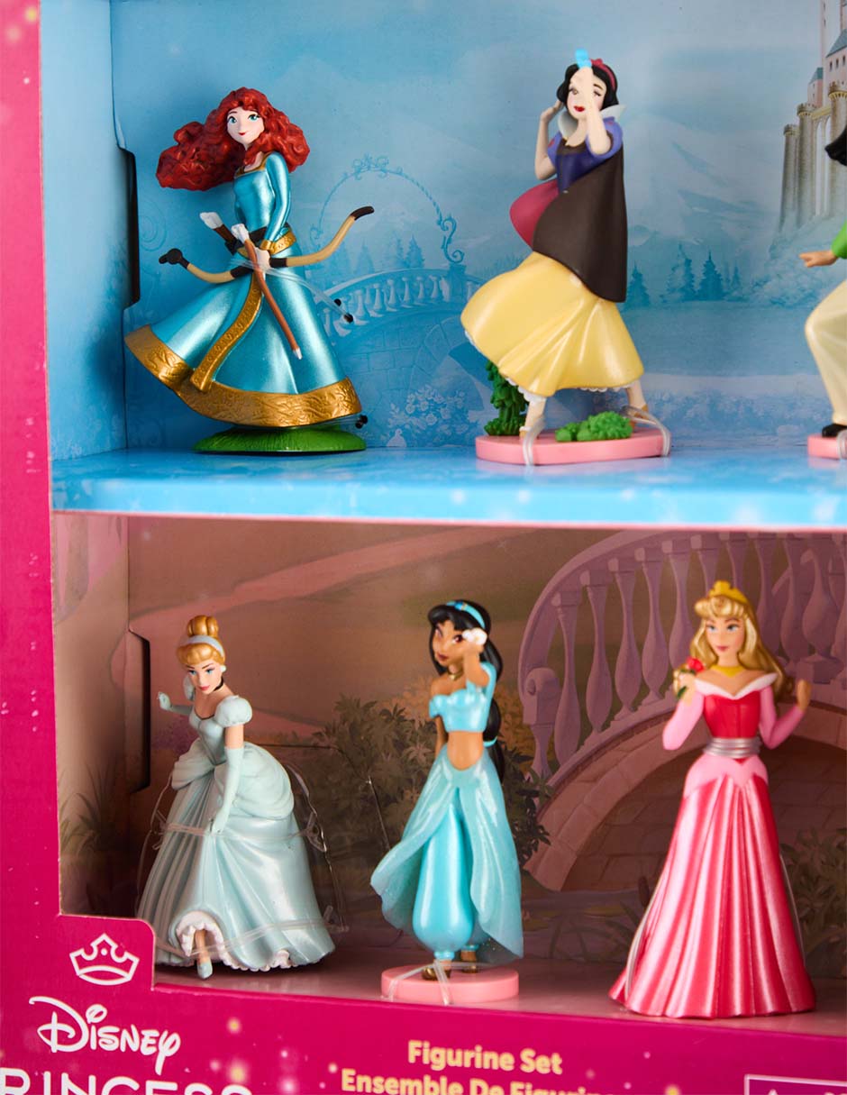 Set figuras Disney Merida, Cenicienta, Jazmine, Blanca Nieves, Aurora, Mulan y Pocahontas
