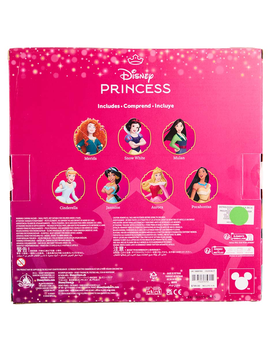 Set figuras Disney Merida, Cenicienta, Jazmine, Blanca Nieves, Aurora, Mulan y Pocahontas