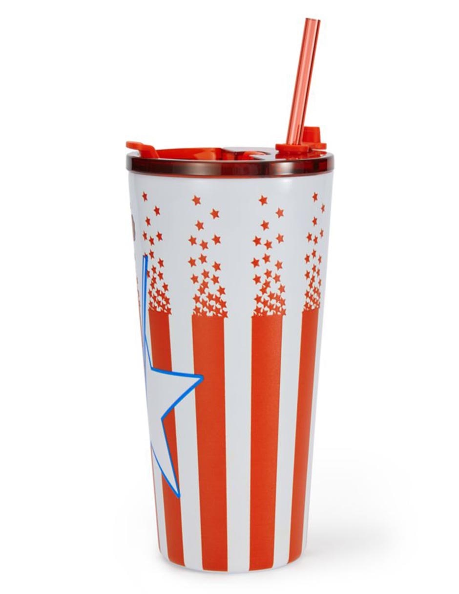 Tumbler de acero inoxidable Capitán América con tapa flip top 2