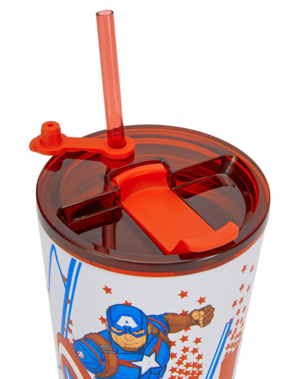 Tumbler de acero inoxidable Capitán América con tapa flip top 3