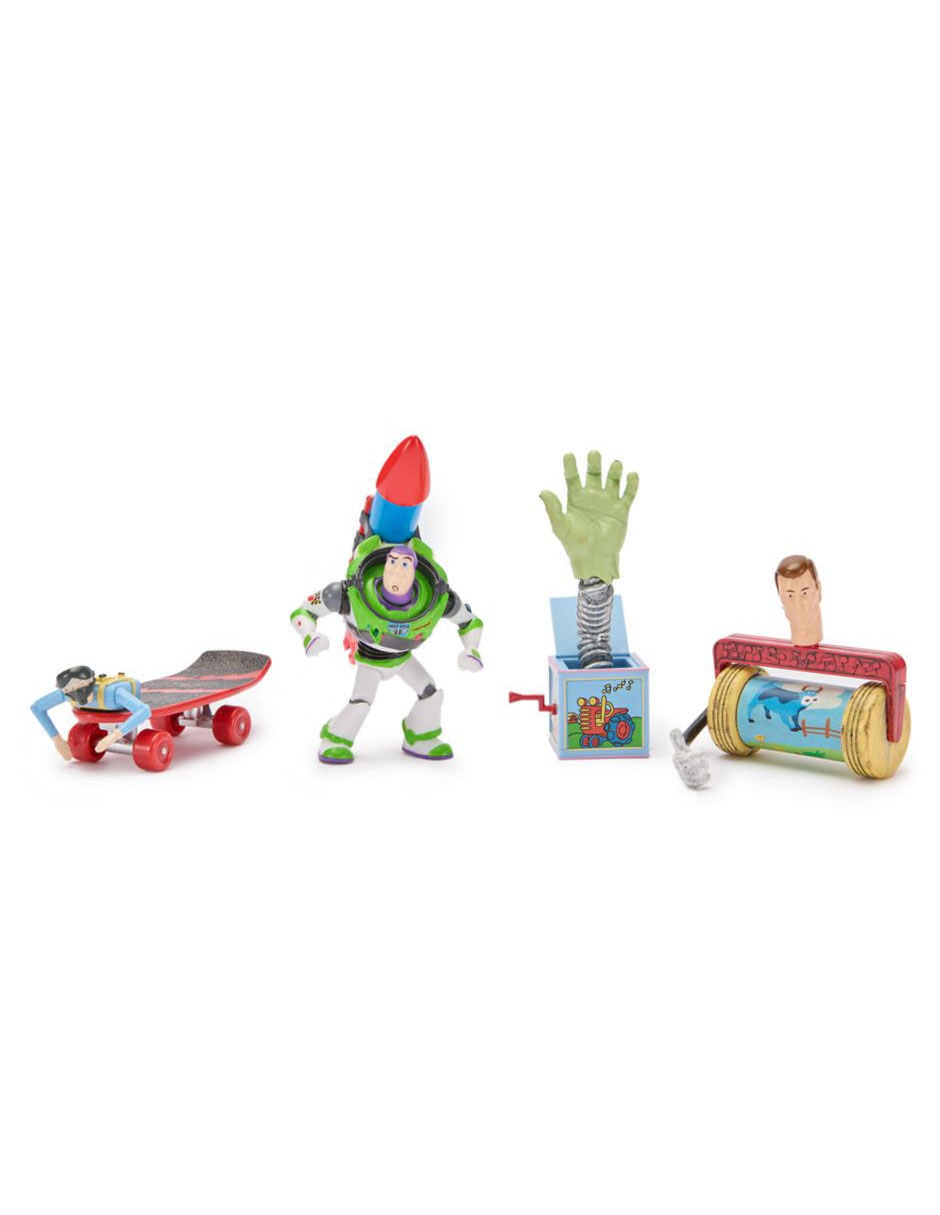 Set figuras Ducky, Roller Bob, Roller Bob, Buzz Lightyear, Crawling car, Wind-up frog y Jack-in-the-Box Toy Story