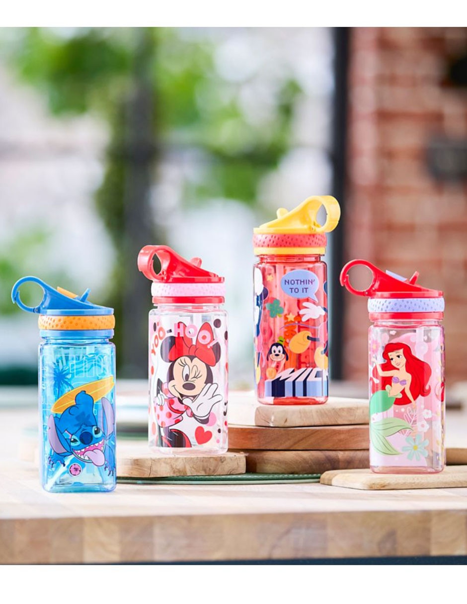 Botella de agua de plástico Minnie Mouse con tapa rosca 473 ml 11