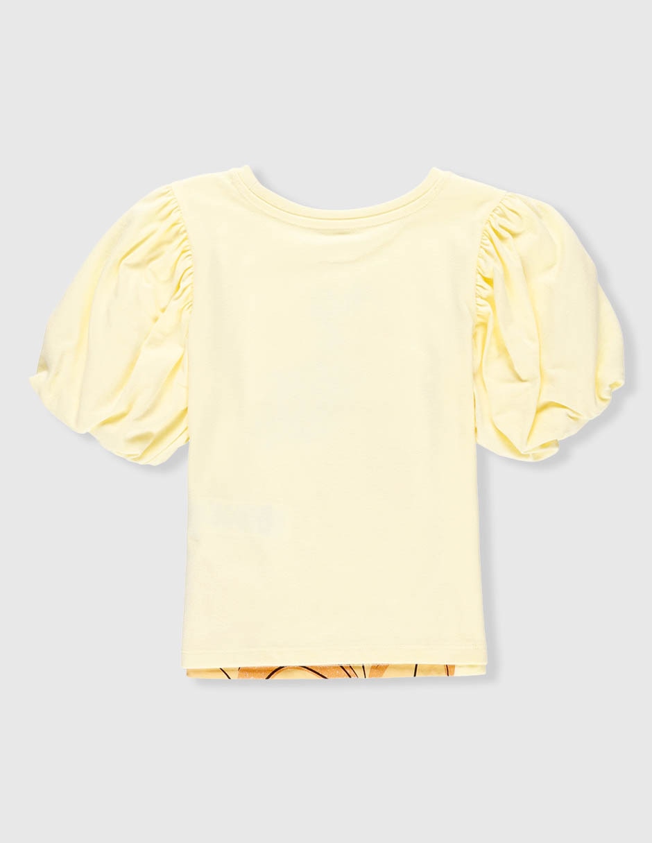 Playera La Bella y la Bestia manga corta para niña