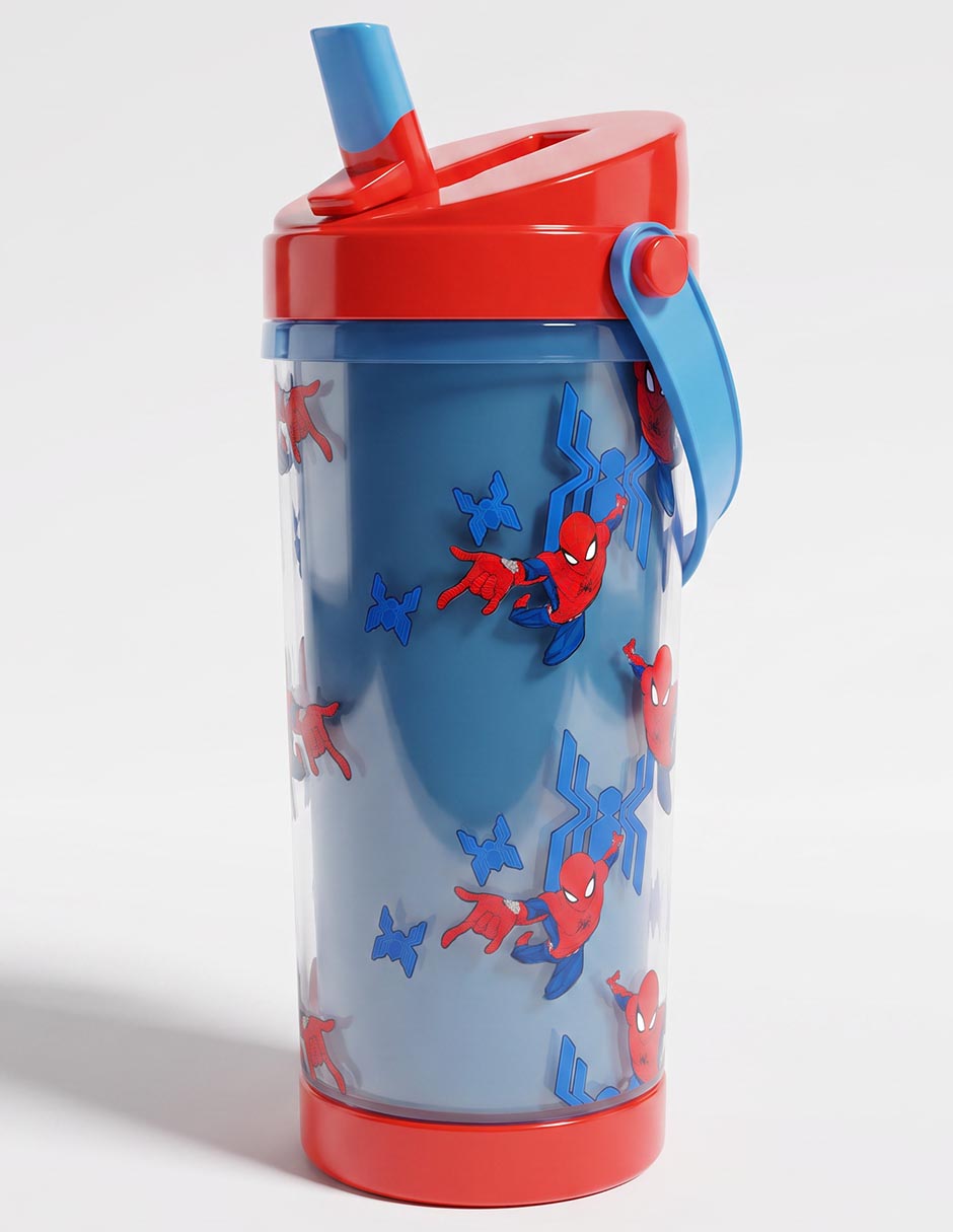 Botella de agua Marvel Spiderman Toy Story de plástico con tapa rosca 295 ml