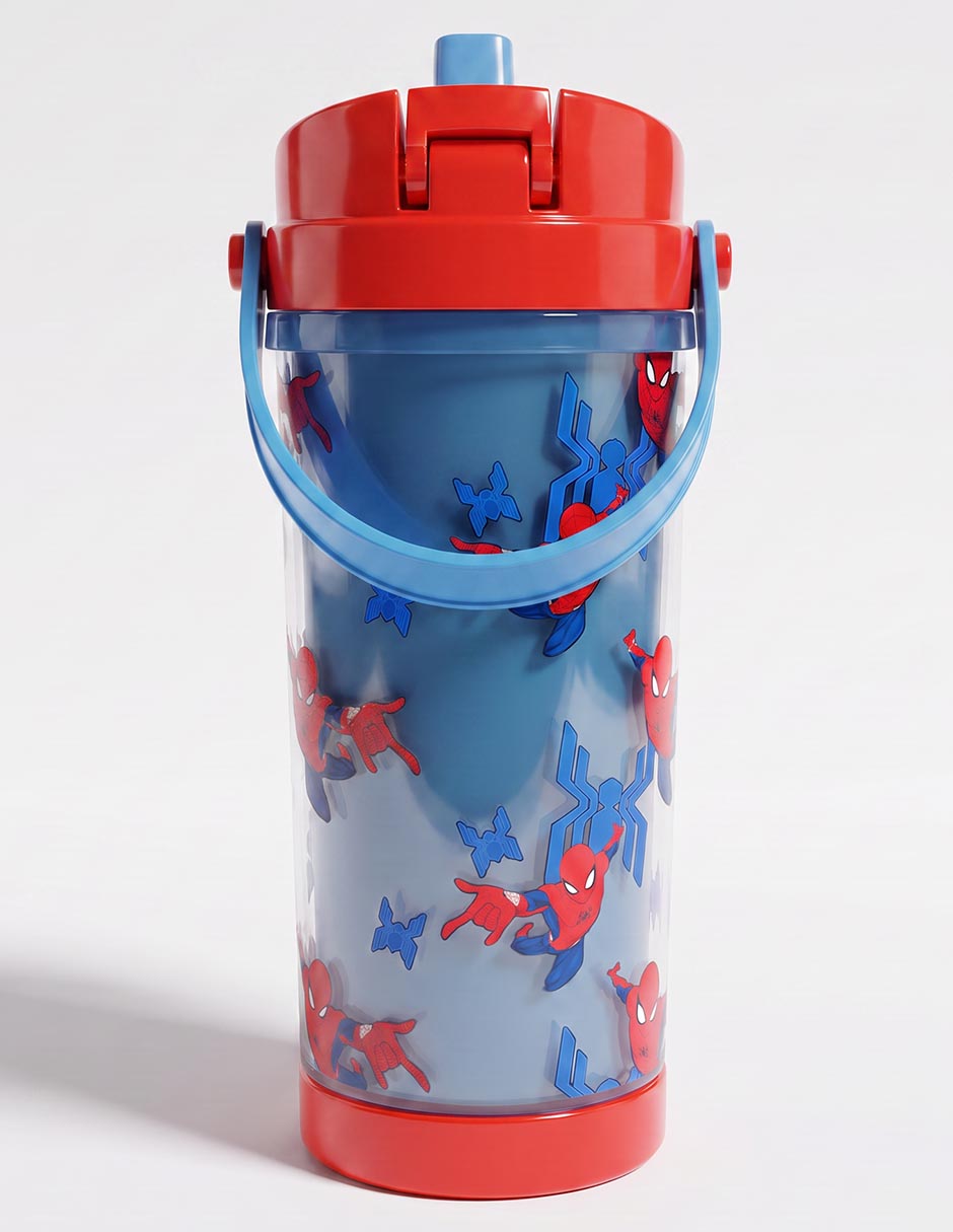 Botella de agua Marvel Spiderman Toy Story de plástico con tapa rosca 295 ml