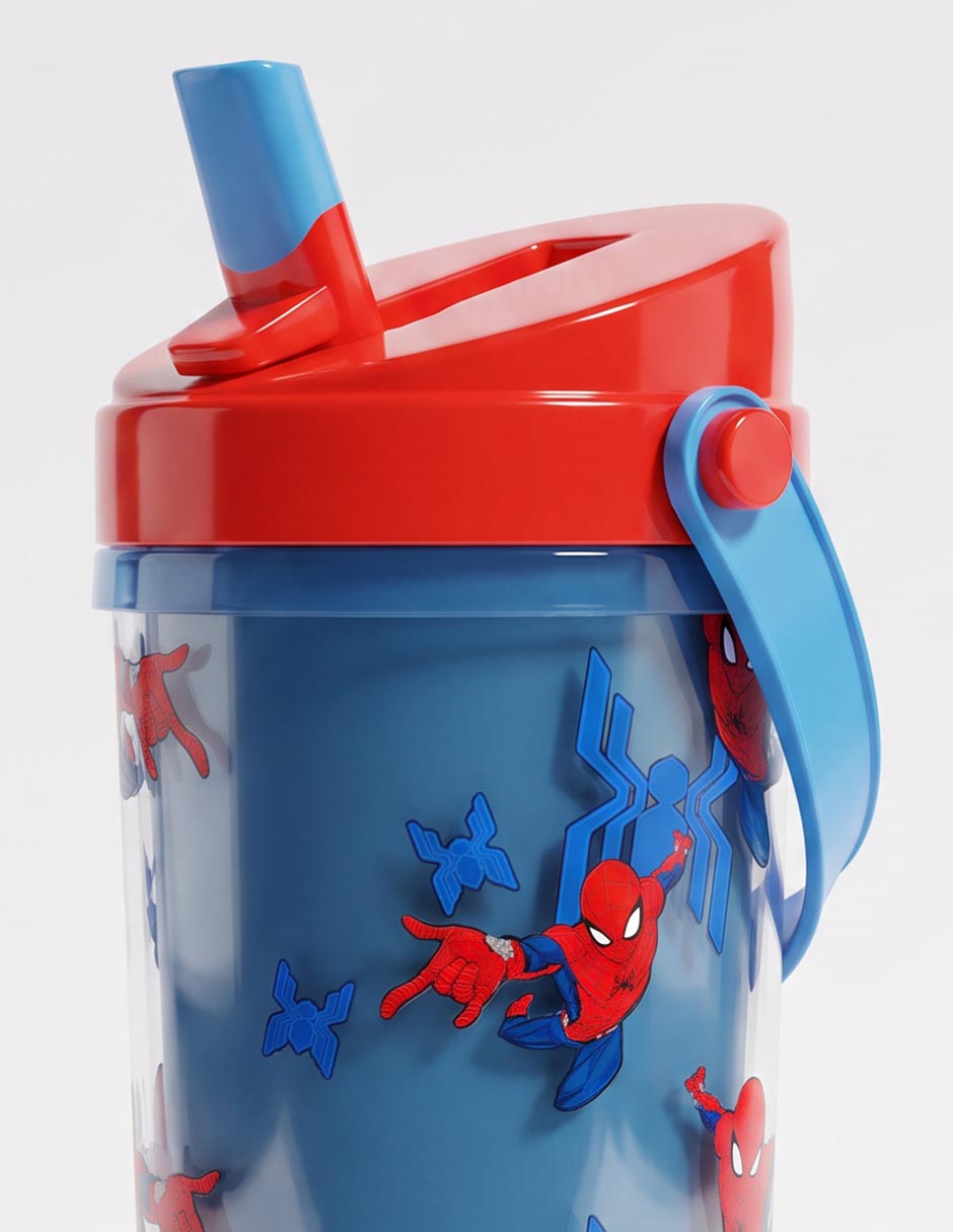 Botella de agua Marvel Spiderman Toy Story de plástico con tapa rosca 295 ml