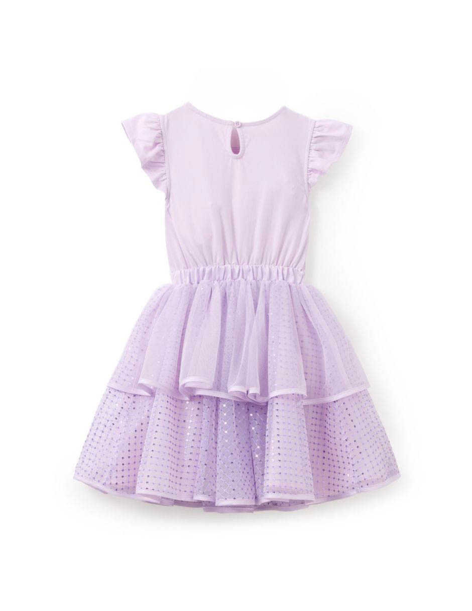Vestido manga mariposa para niña 2